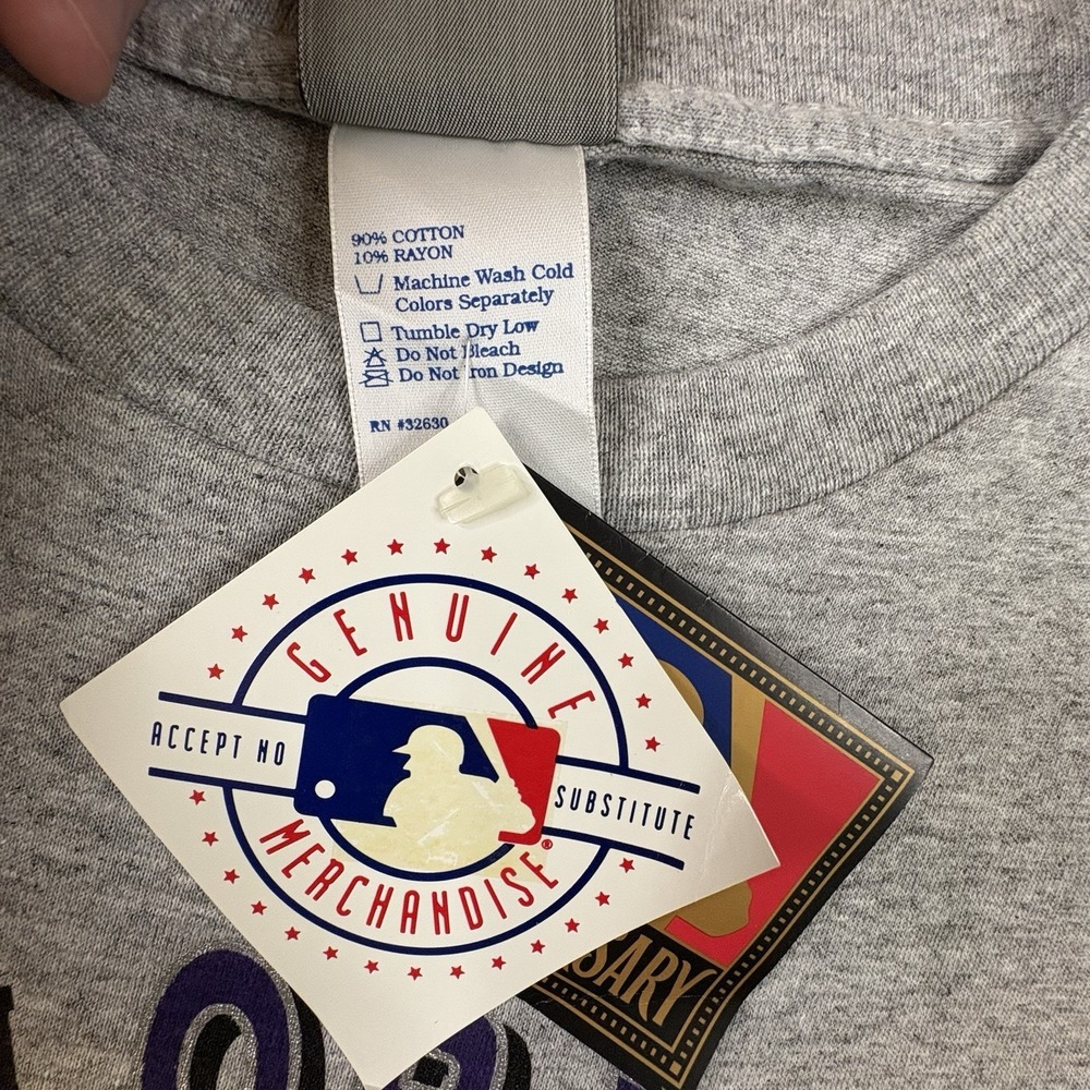 VTG‎ Jostens Men's XL Gray NWT 1993 Colorado Rockies MLB Deadstock T Shirt - Picture 4 of 11